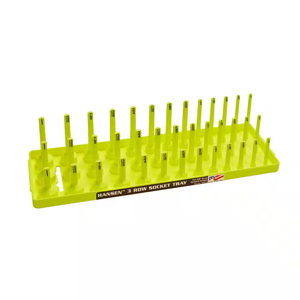 Standard Regular Semi-Deep Deep Socket Holder in Hi-Viz Yellow3/8 In. Drive