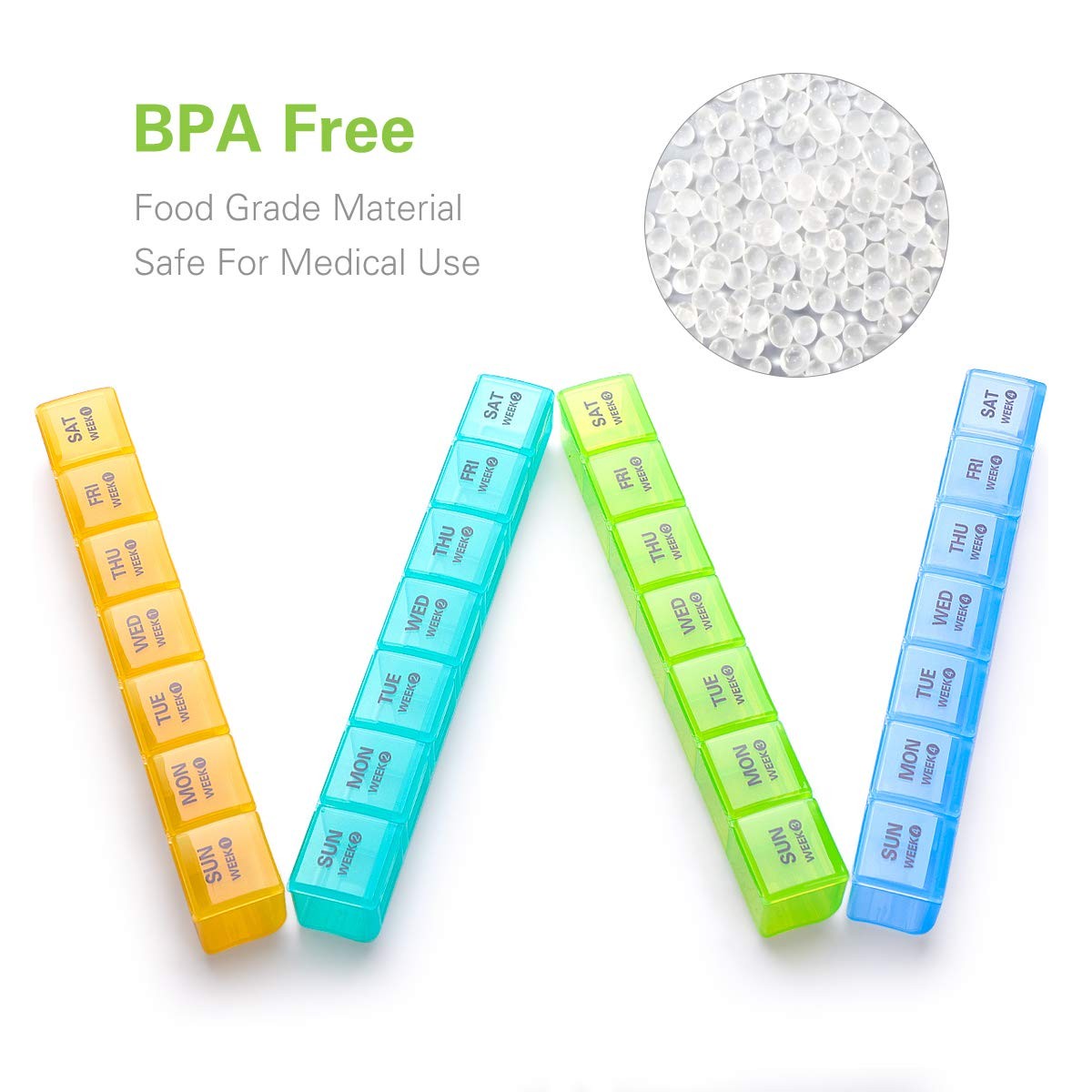 Monthly Pill Organizer, Moisture-Proof Large 28 Days Pill Box with Removable ...