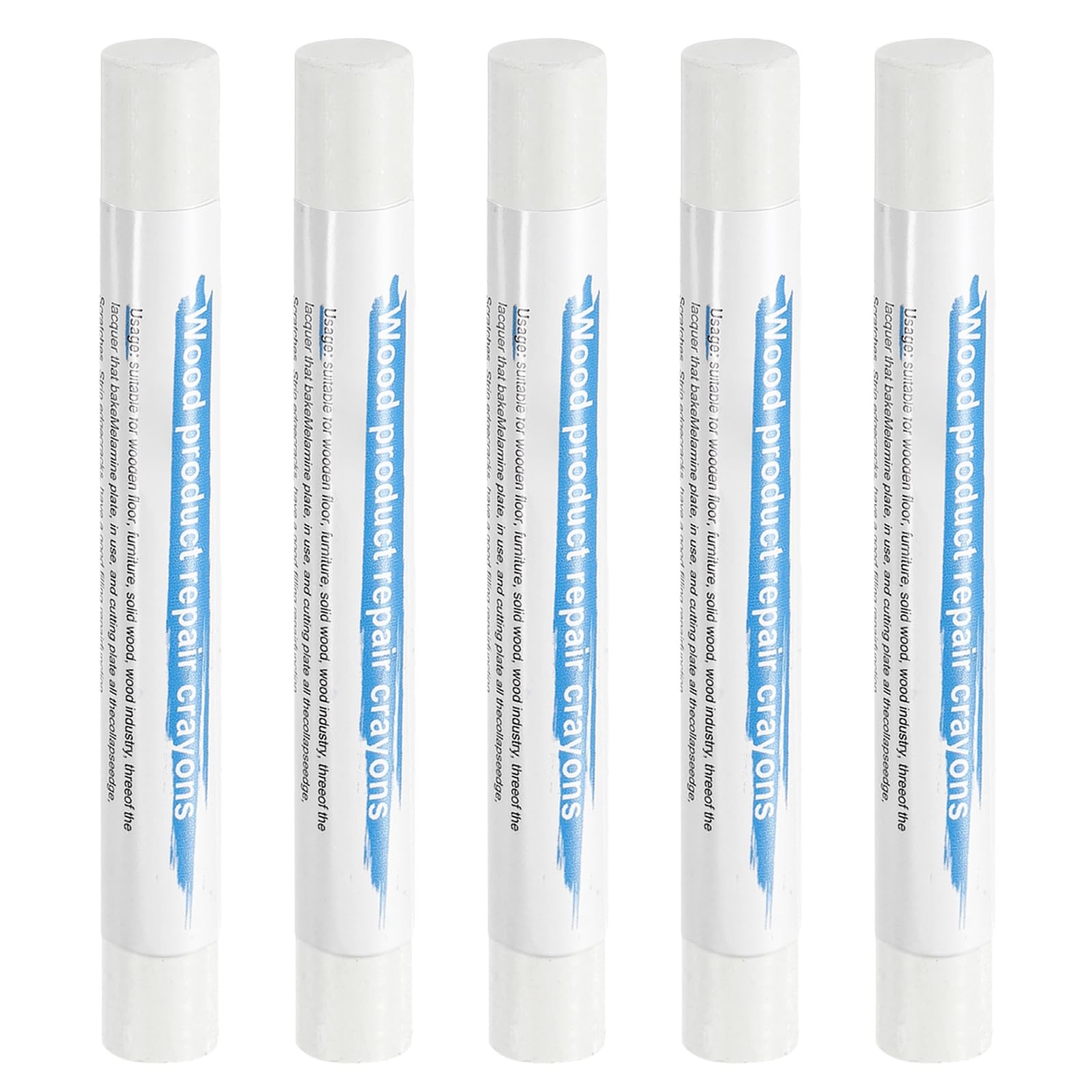 HARFINGTON 5pcs Wood Filler Sticks Wooden Wax Touch Up Regular, Pure White