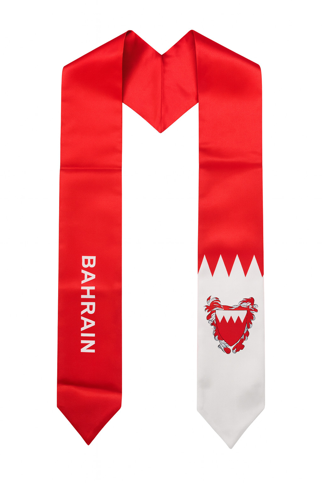 Premium Bahrain Flag Graduation Stole Sash International Student Unisex