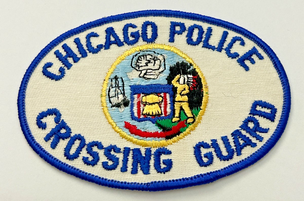 Vintage Chicago Illinois Police Crossing Guard Thin Letters Patch Unused