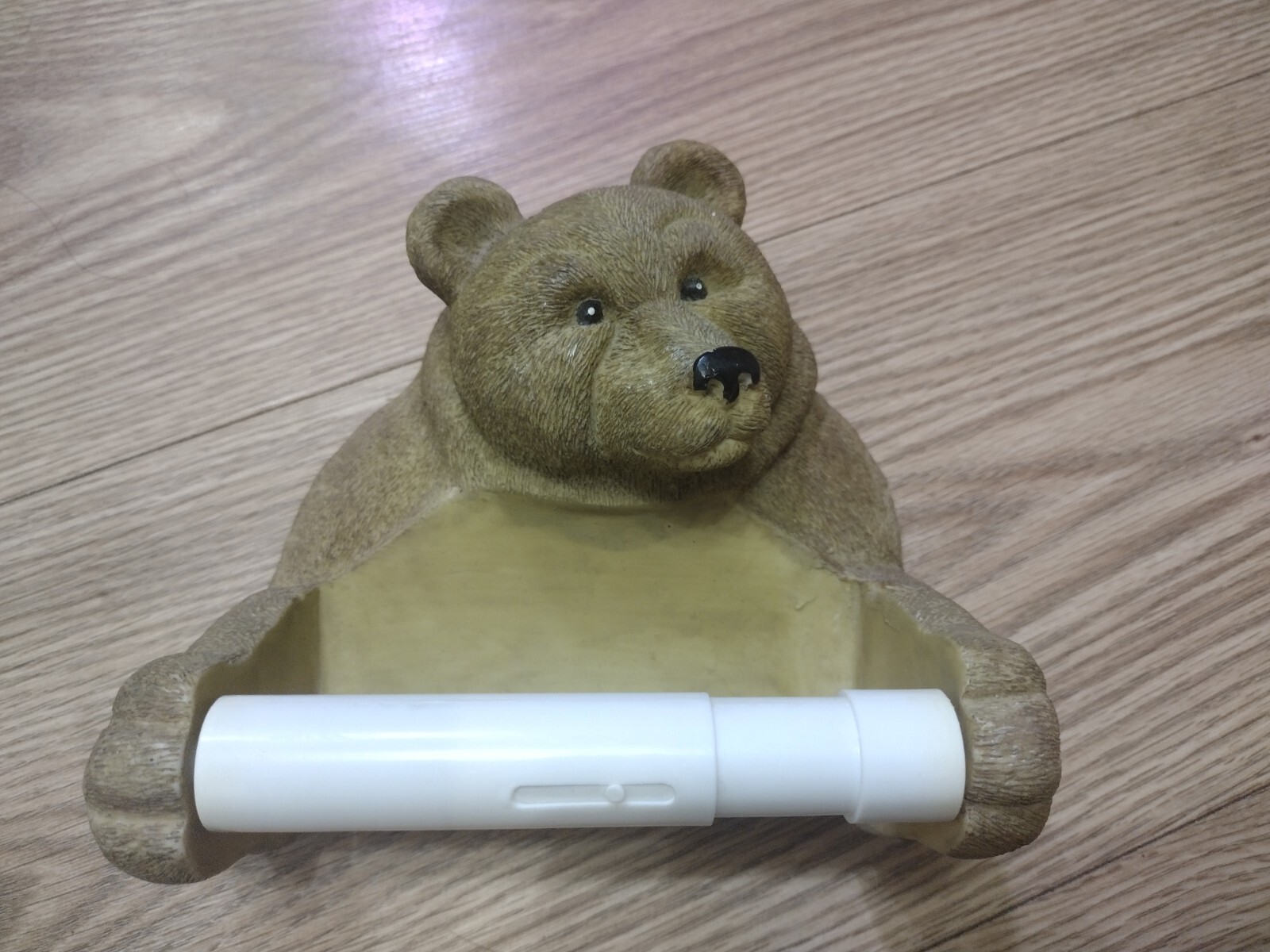 Grizzly Brown Bear Bathroom Toilet Roll Paper Holder Cottage Hunter Cabin North
