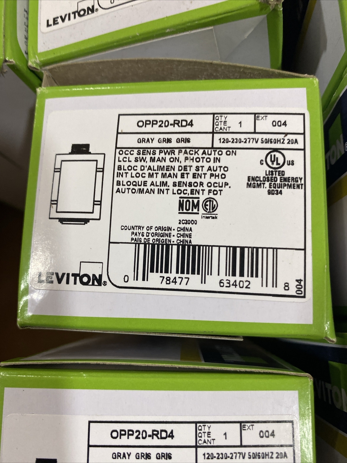 LEVITON OPP20-RD4 OCCUPANCY SENSOR POWER PACK, 120/277VAC INPUT, 24VDC OUT