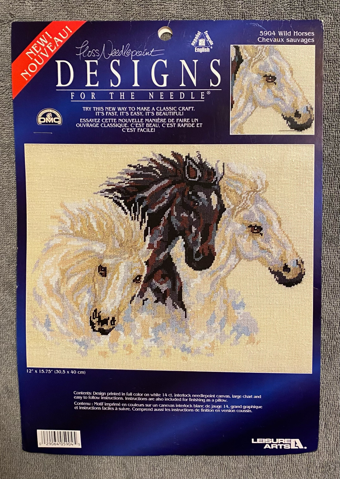 Designs for the Needle #5904 "Wild Horses" Needlework Canvas kit NOS