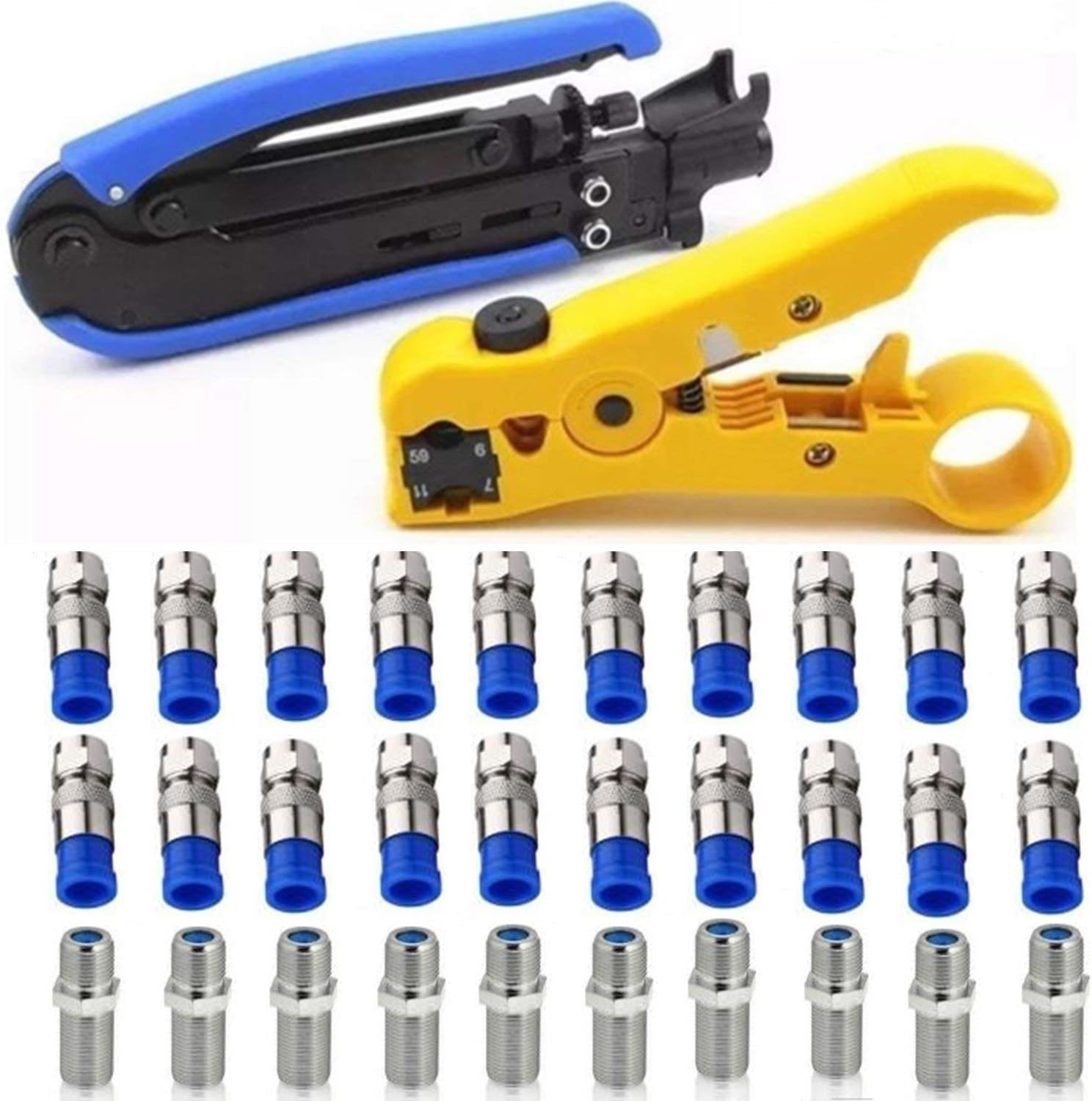 Coaxial Compression Tool Coax Cable Crimper Kit Adjustable rg6 rg59 rg11 75-5 75