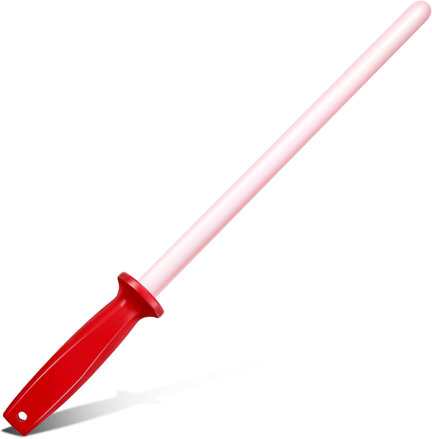11 Inch Ceramic Sharpening Rod Lightweight Durable Knife Honing Rod with Handle