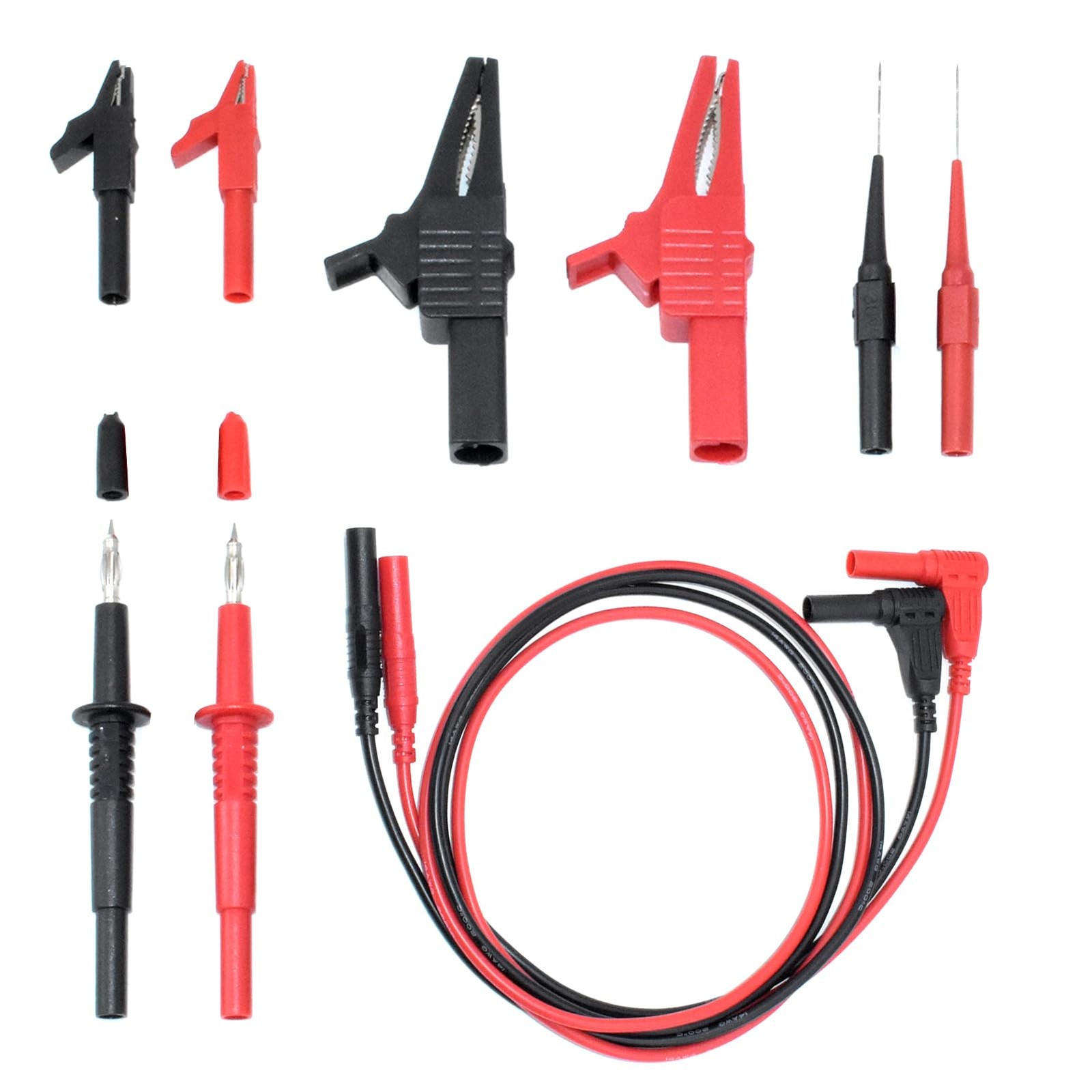10Pcs Test Leads Kit, Double Insulated Lead Set with Alligator Clips...