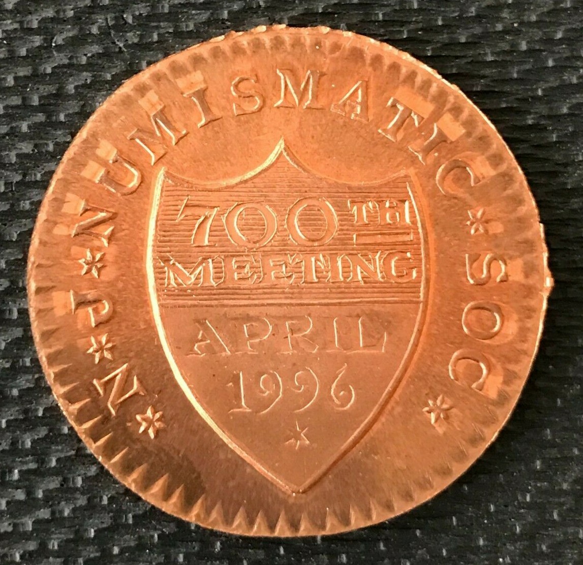 1786 New Jersey Large Shield Copper Gallery Mint NJ NS Token