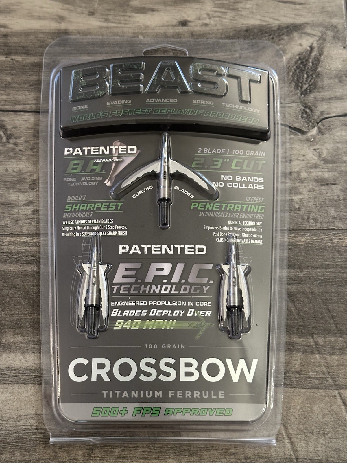 Beast Broadheads Titanium Crossbow Broadheads 100gr 2.3” Cut