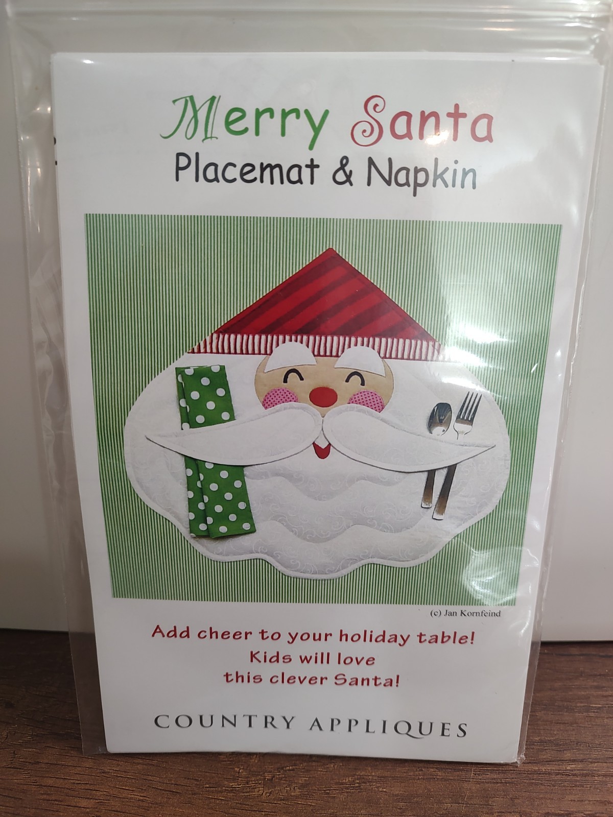 Country Appliques Merry Santa Placemat Napkin Pattern P8