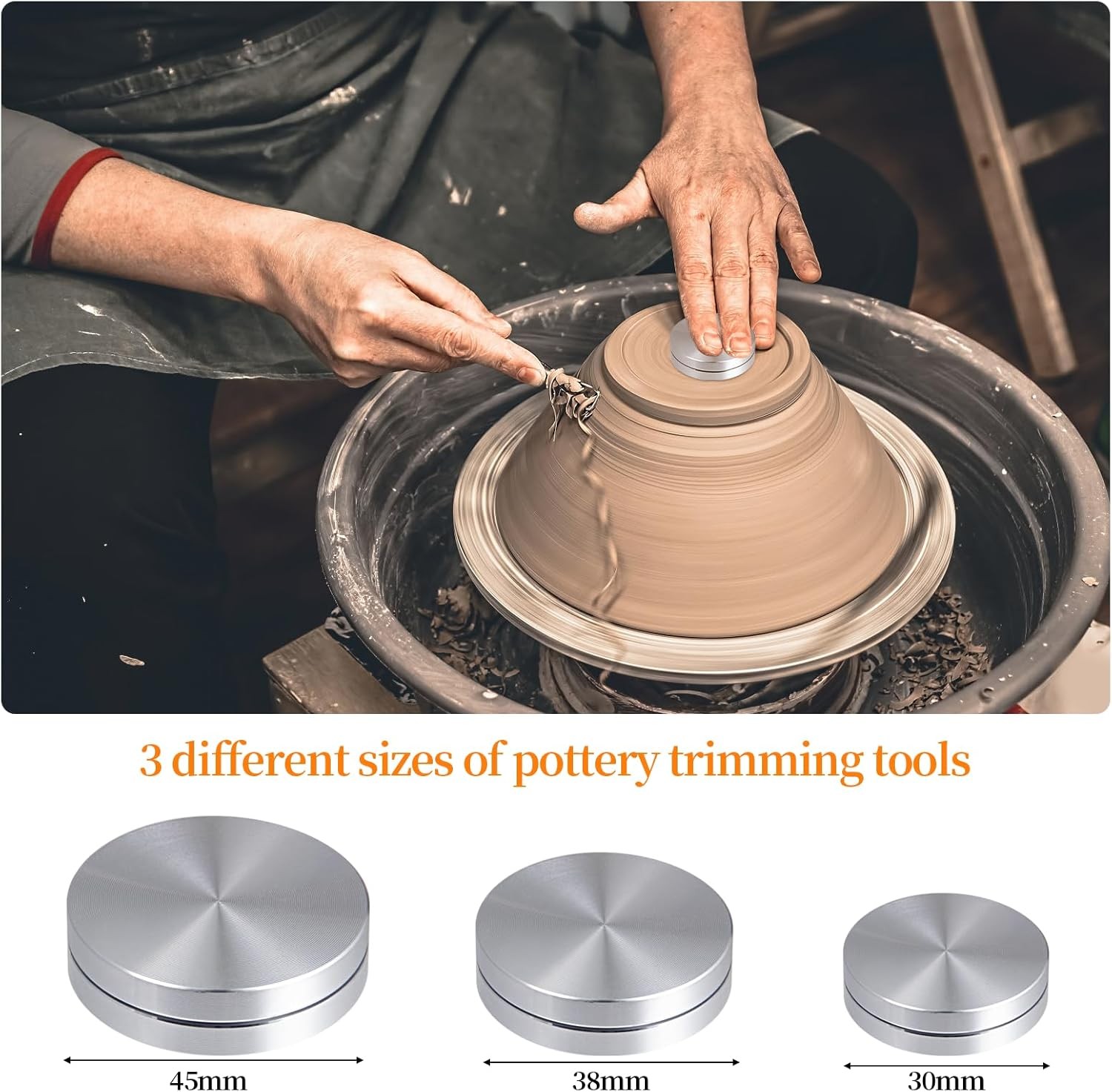 YRMJ 3 Pack Ceramic Clay Pottery Throwing Trimming Spinner Tool, Clay...