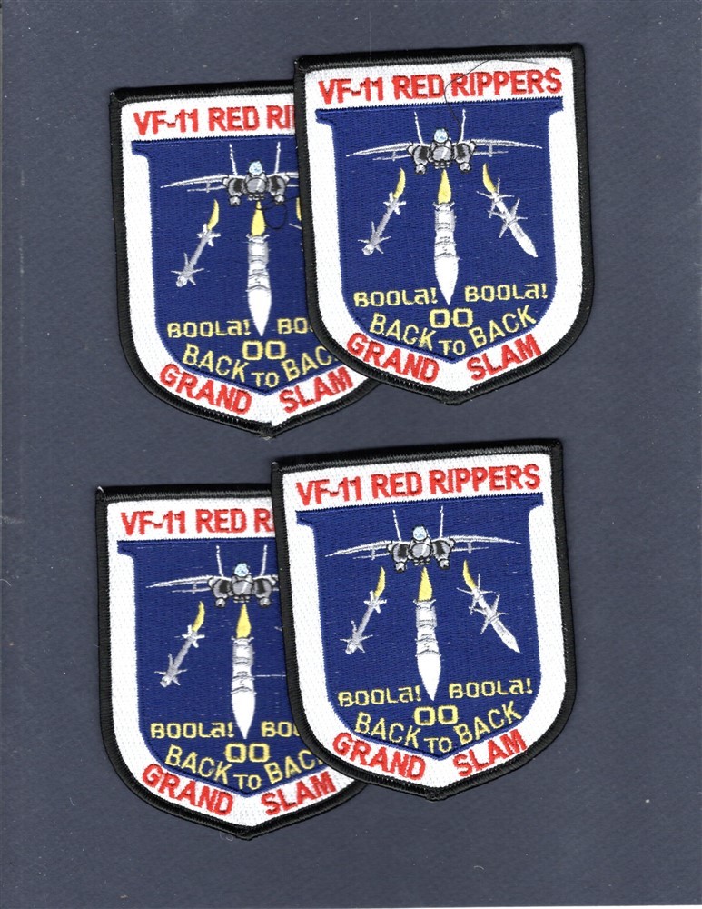 Dealer Lot VF-11 RED RIPPERS GRAND SLAM 2000 F-14 TOMCAT Squadron Patch Set of 4