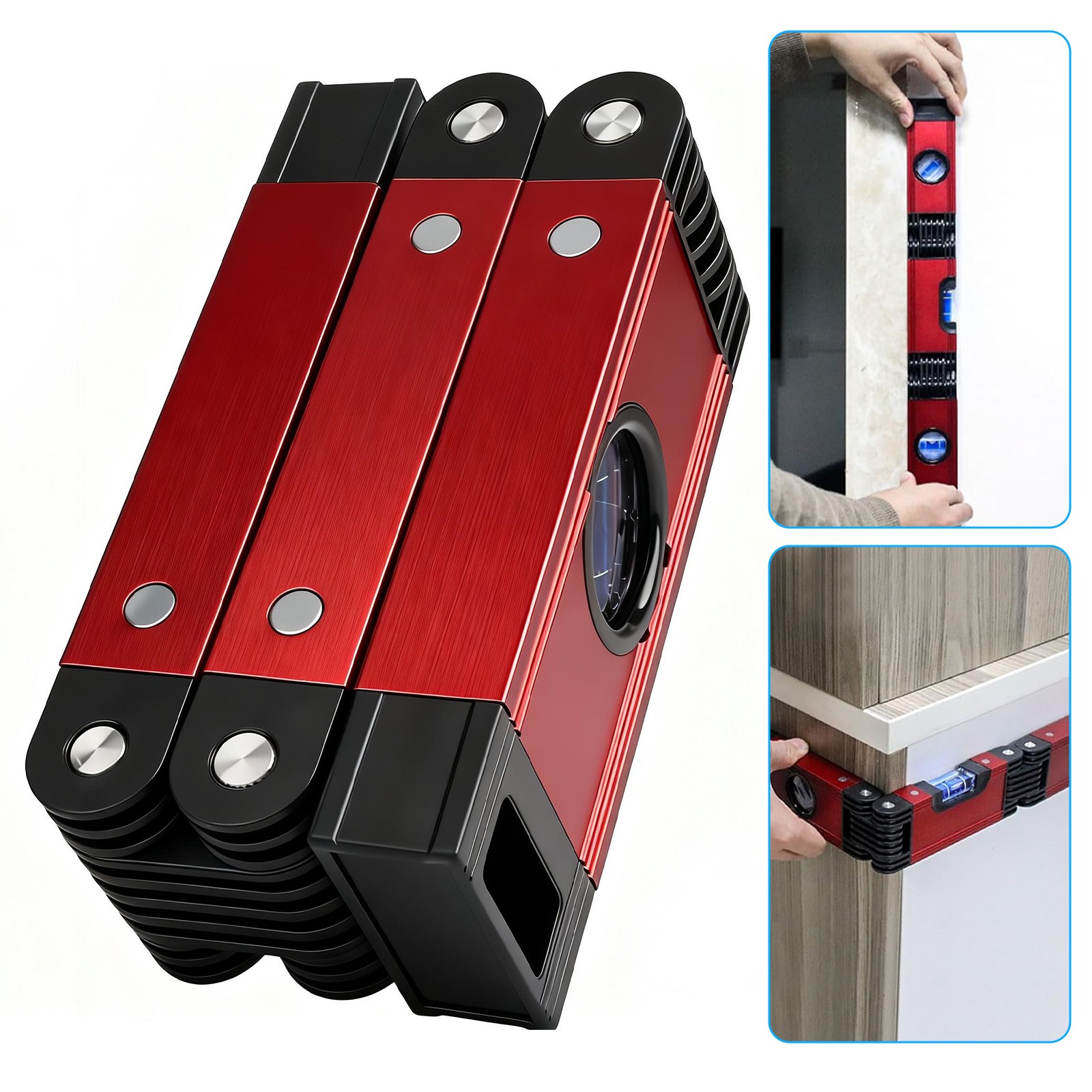 Foldable Level 3 Section Magnetic Multi Angle Measuring Tool for Corner Work
