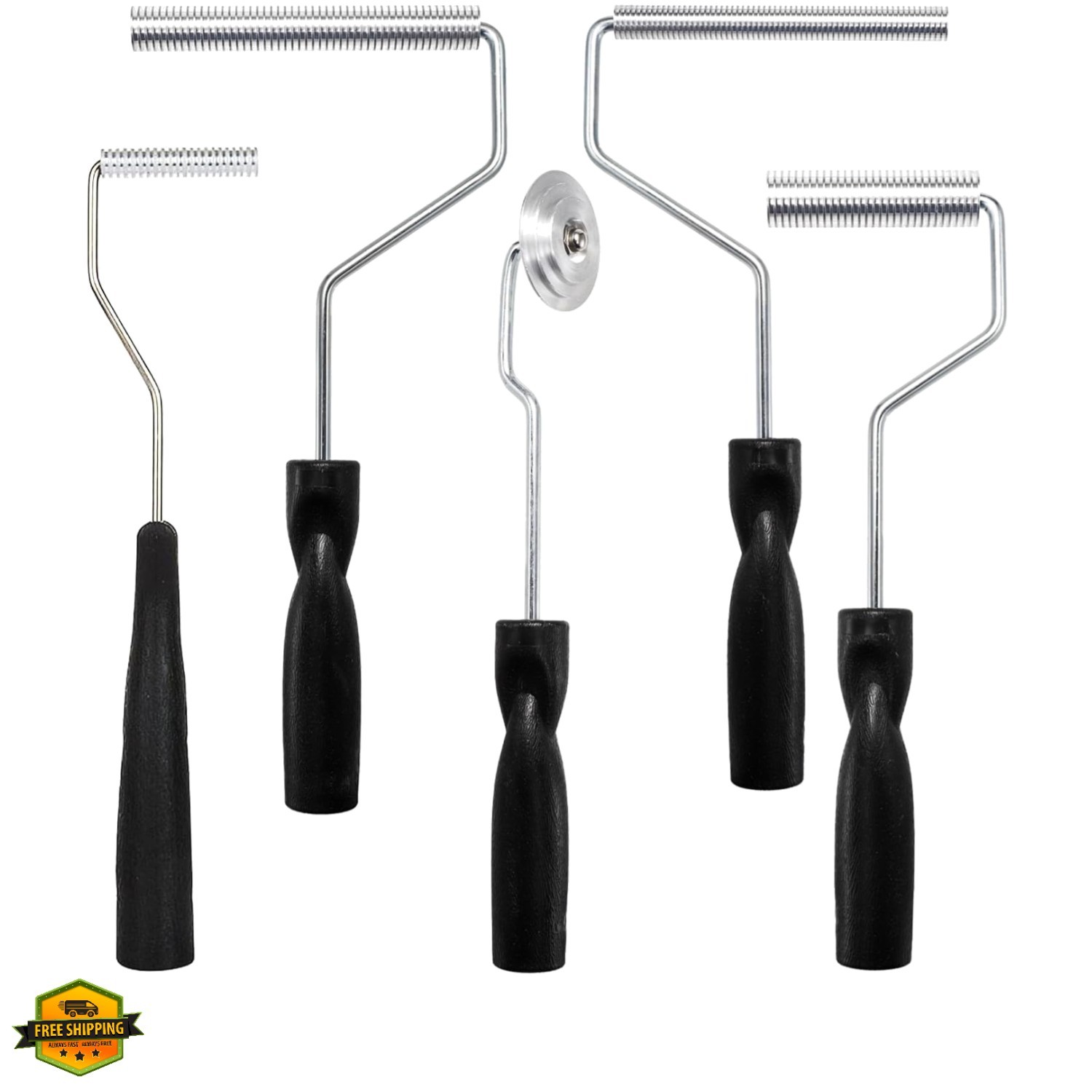 Fiberglass Roller Tools Kit Set of 5, Bubble Paddle Tool Fiberglass Resin Repair