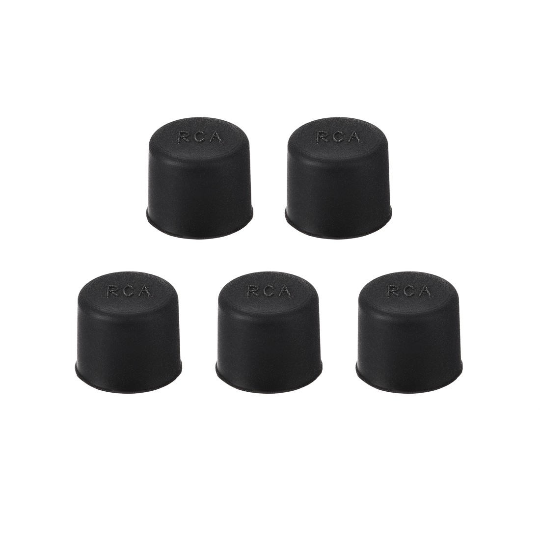 5pcs RCA Female Connector Socket Protector Cap Cover Black Amplifier Dust Proof