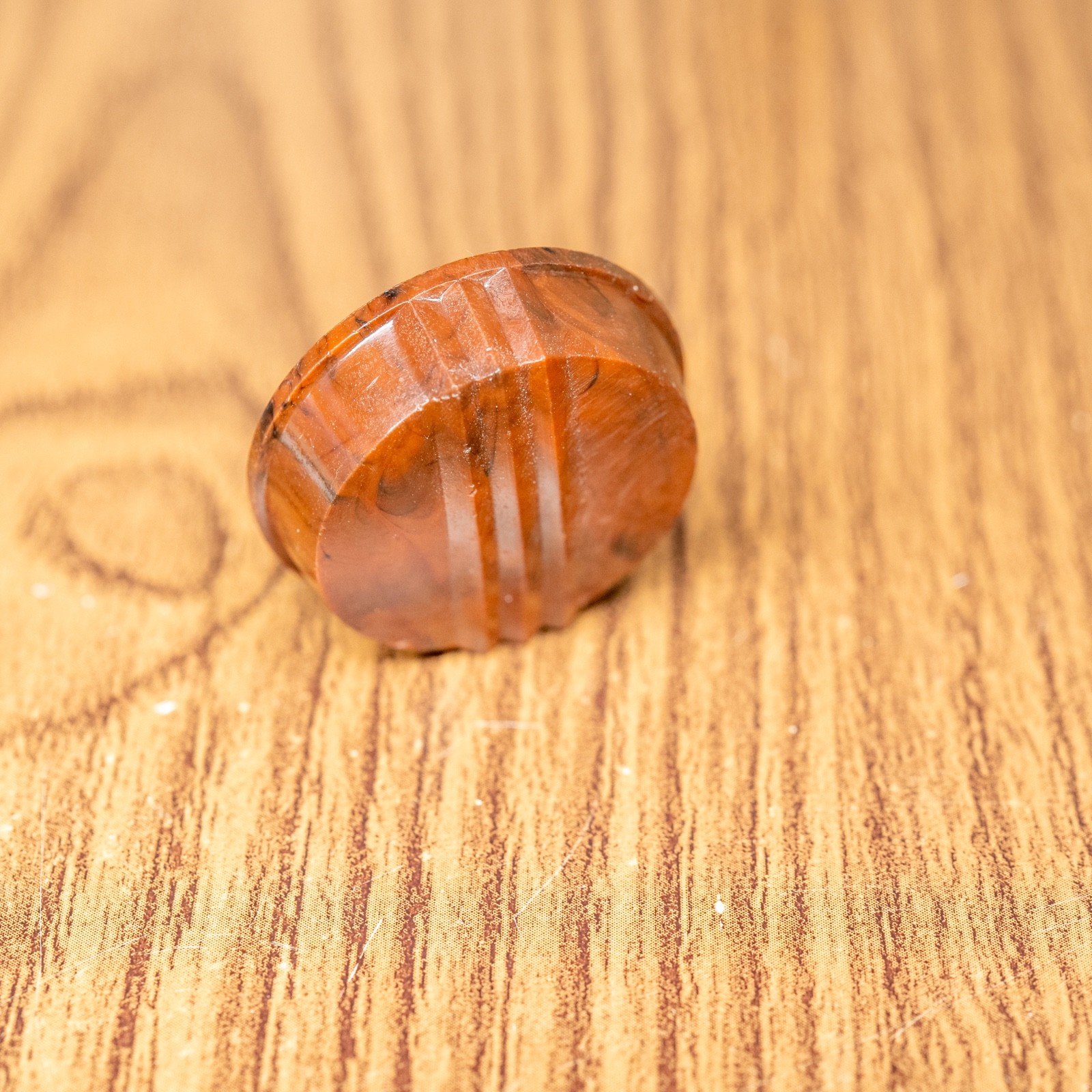Midcentury Radio Knob Swirled  1940s-50s Plastic 1pc 1/4" Splined Shaft
