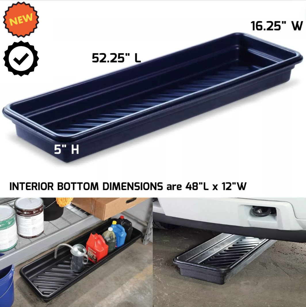 Oil Drain Spill Pan Garage Shop Coolant Fluid Drip Tray Chemical Resistant Tray