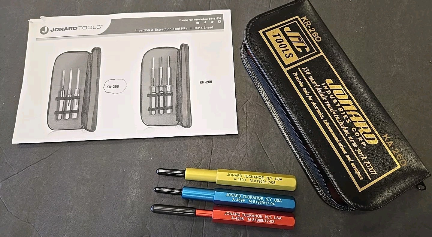 JONARD TOOLS KA-260 Connector Insertion Tool Kit,3 Pc