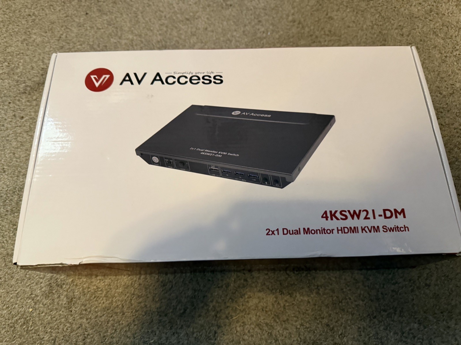 AV Access 2x1 Dual Monitor KVM Switch 4KSW21-DM