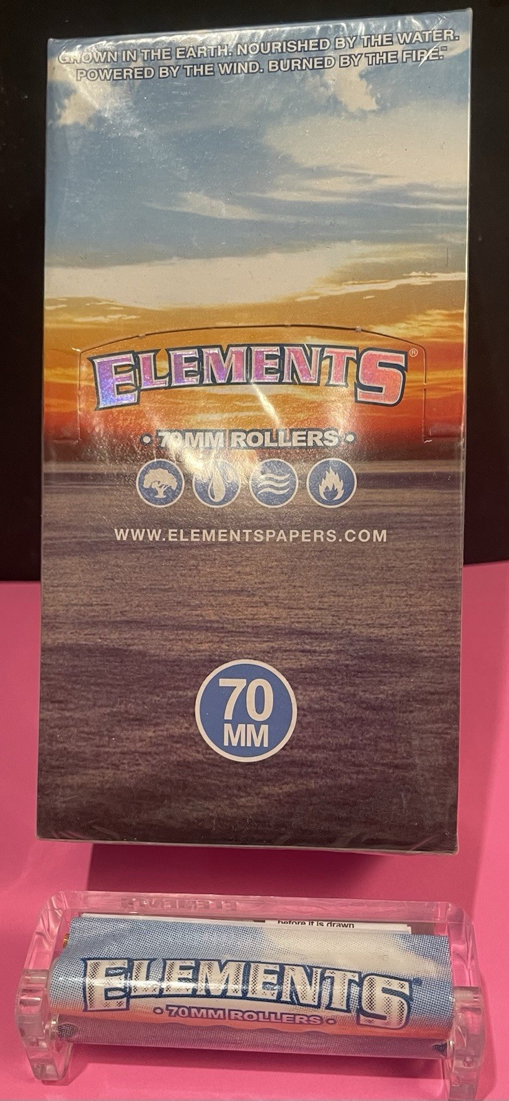 FULL BOX Elements Paper Roller Machine 70MM 12 - INDIVIDUAL ROLLERS SEALED PACKS