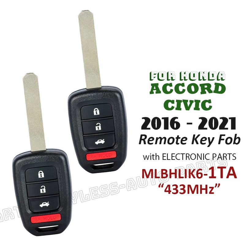 2x for Honda Accord Civic Lx 2016-2020 OEM Parts Remote Key Fob 35118-T2A-A60
