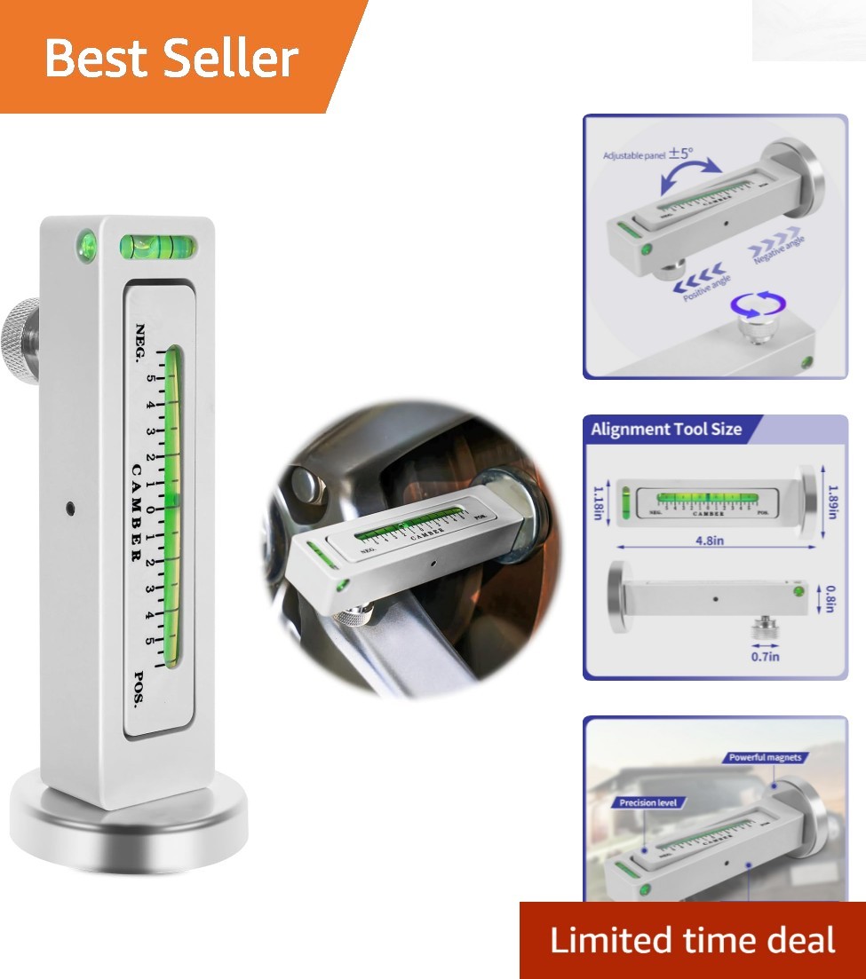 Durable Magnetic Camber Gauge Tool with Horizontal Adjustment for Cars & Trucks