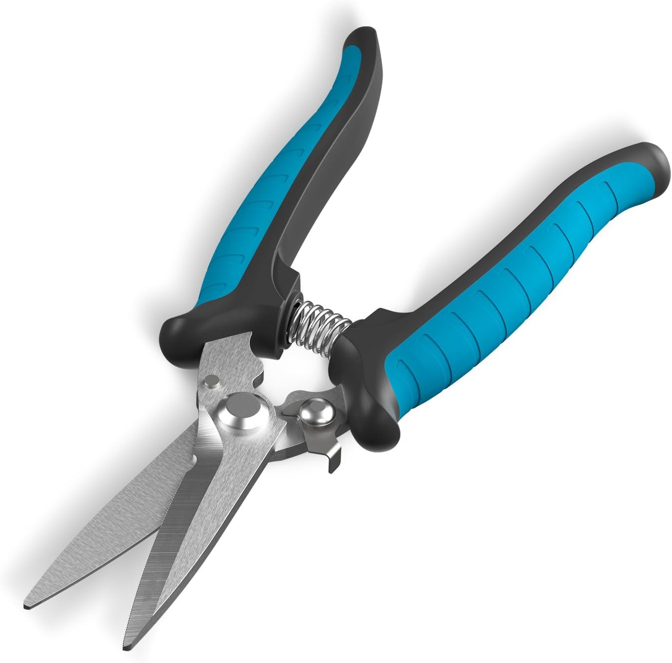 8" Heavy Duty Scissors & Tin Snips - All Purpose Utility Shears with Wire Cutter