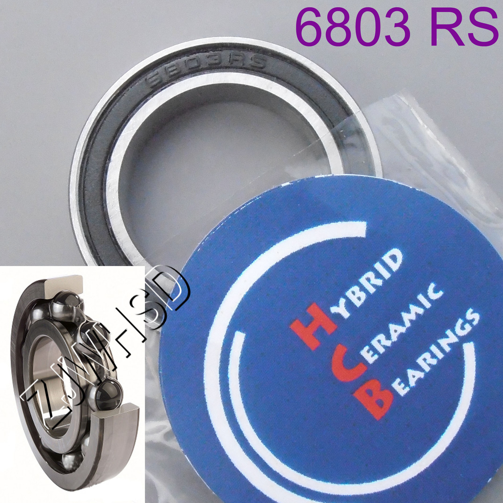 6803 2RS Si3N4 Ceramic Ball Bearing Rubber Sealed 61803 Bike Parts 17 x 26 x 5mm
