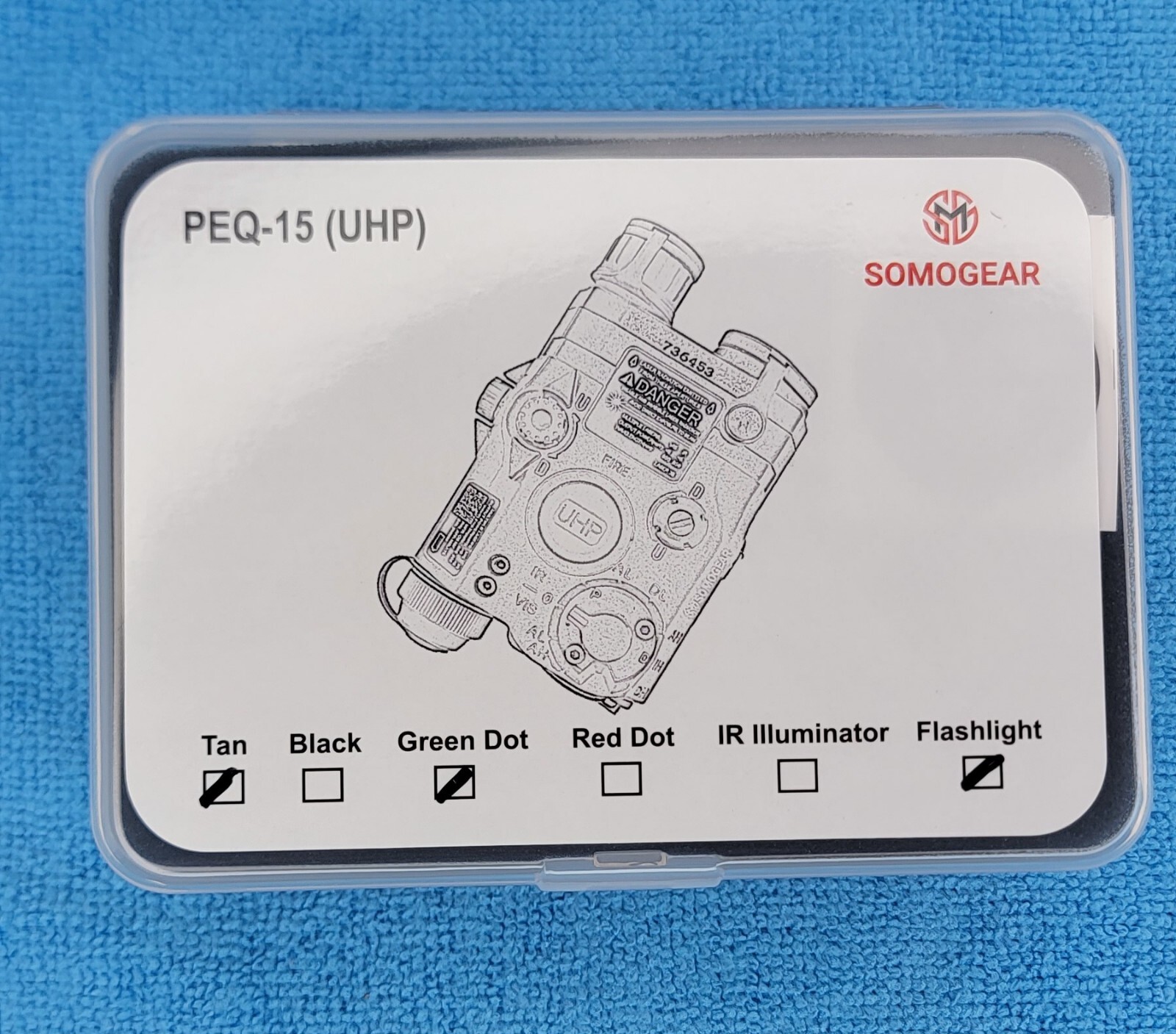 Somogear Peq 15 - Potted, Zeroable, Green Vis/IR Laser/Flashlight /Modbutton