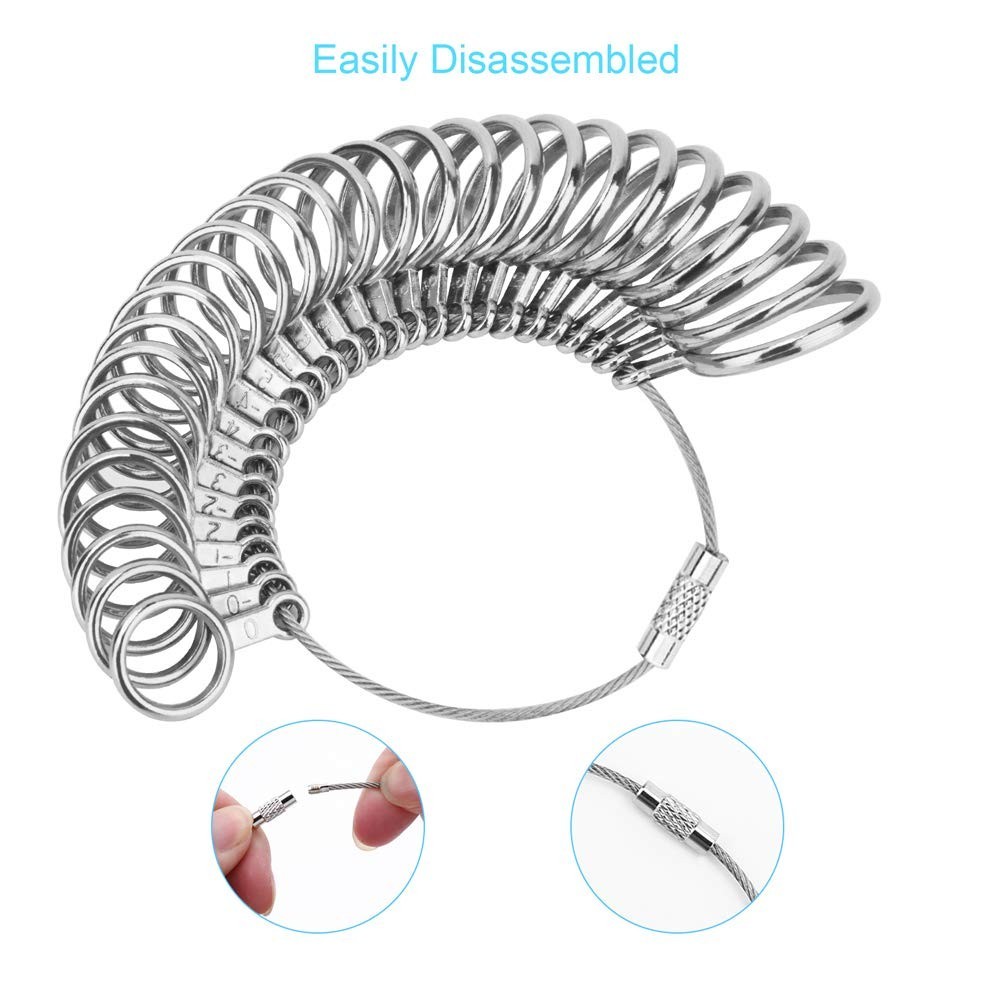 Comprehensive Ring Sizer with Plastic Finger Gauge - 27 Size Options Available