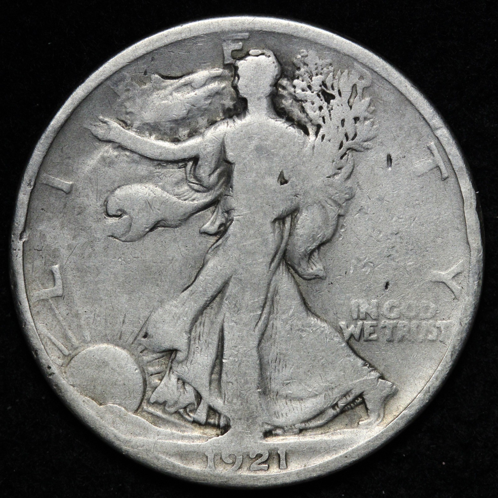 1921 Walking Liberty Silver Half Dollar VG E358 TRUBK