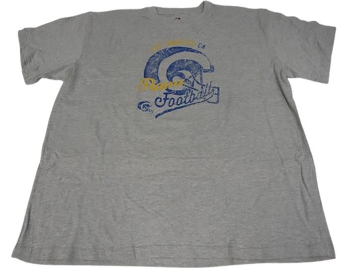Los Angeles Rams Mens Big & Tall 2XL-3XL-4XL-6XL Majestic Gray Distressed Shirt