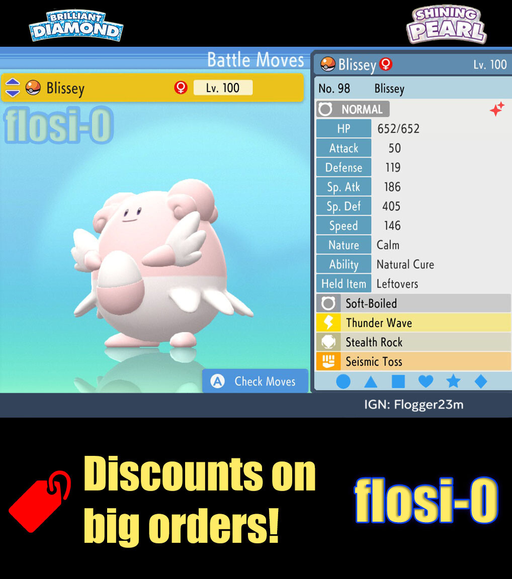 6IV Shiny Blissey Pokemon Brilliant Diamond and Shining Pearl