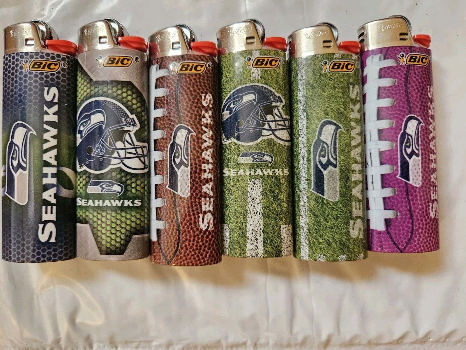 BIC Seattle Seahawks Collectible Disposable Lighters Set of 6 NFL Football