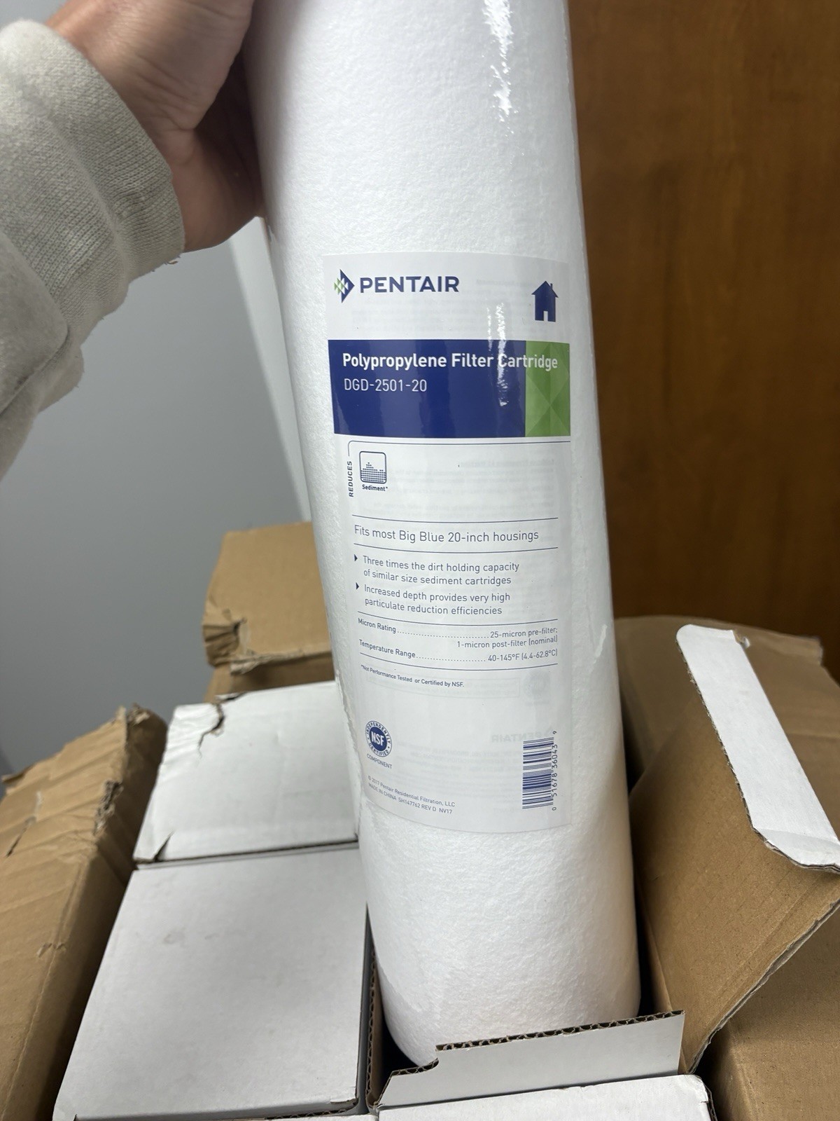 Pentair DGD-2501 Big Blue Water Filter 10-Inch Sediment Filter Cartridge X6