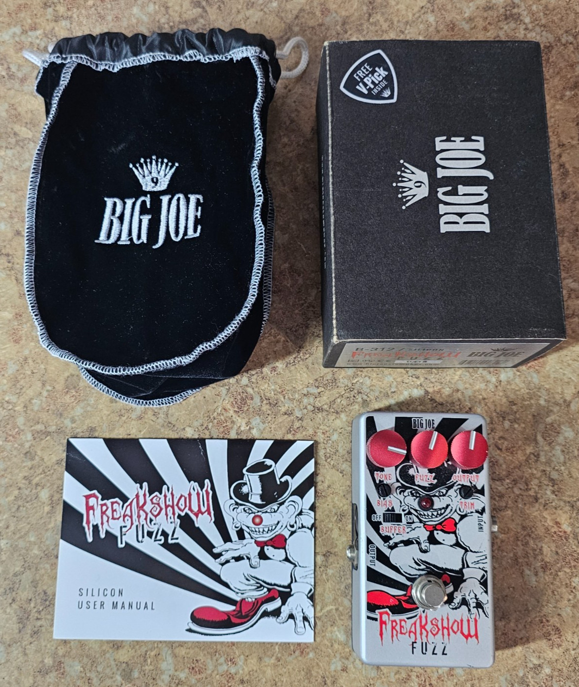 Big Joe Stompbox Freakshow Fuzz Guitar Effects Pedal Pre-owned w/ Box