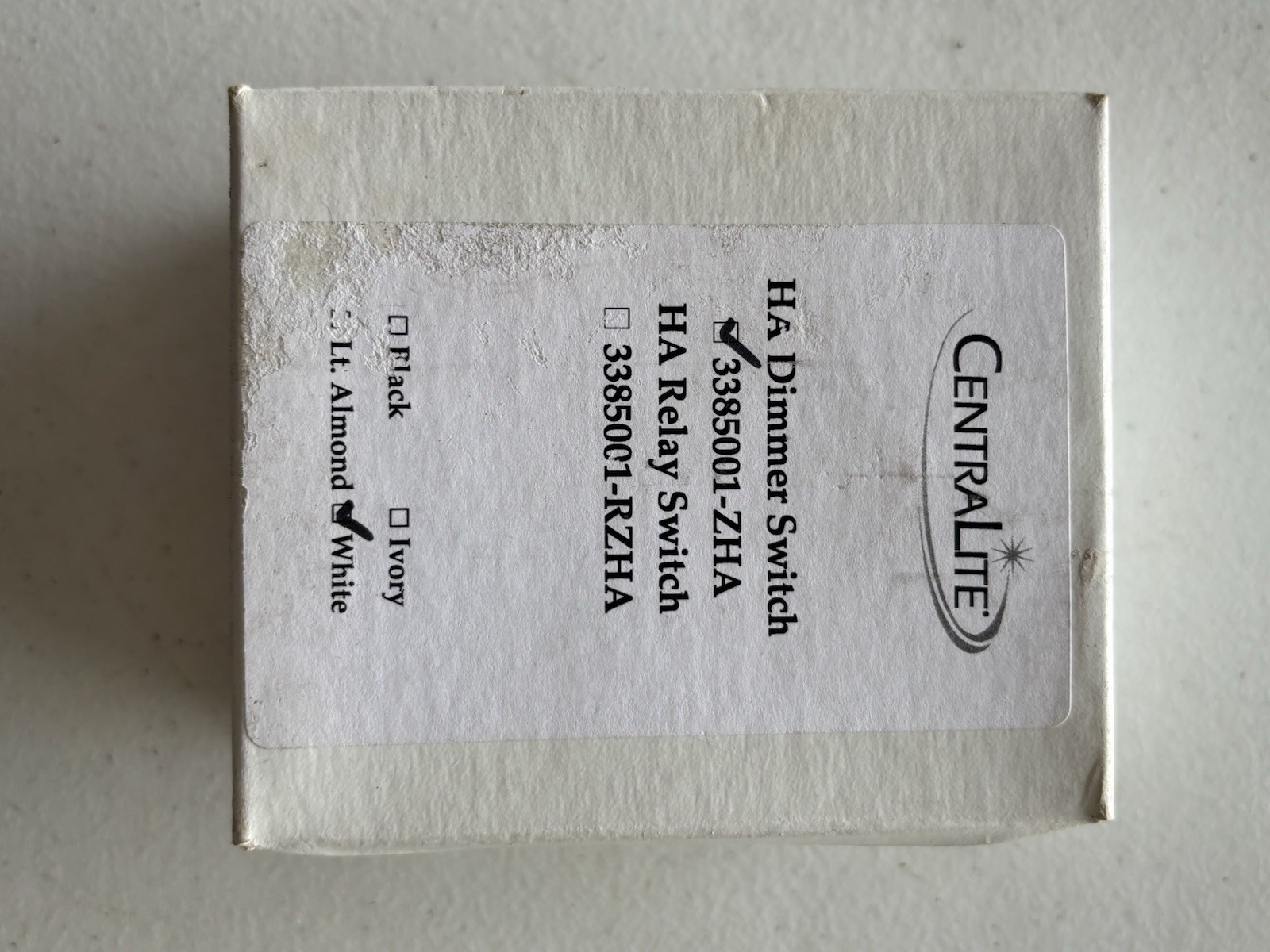 Centralite Dimmer Switch White 3385001-ZHA HA Relay Switch