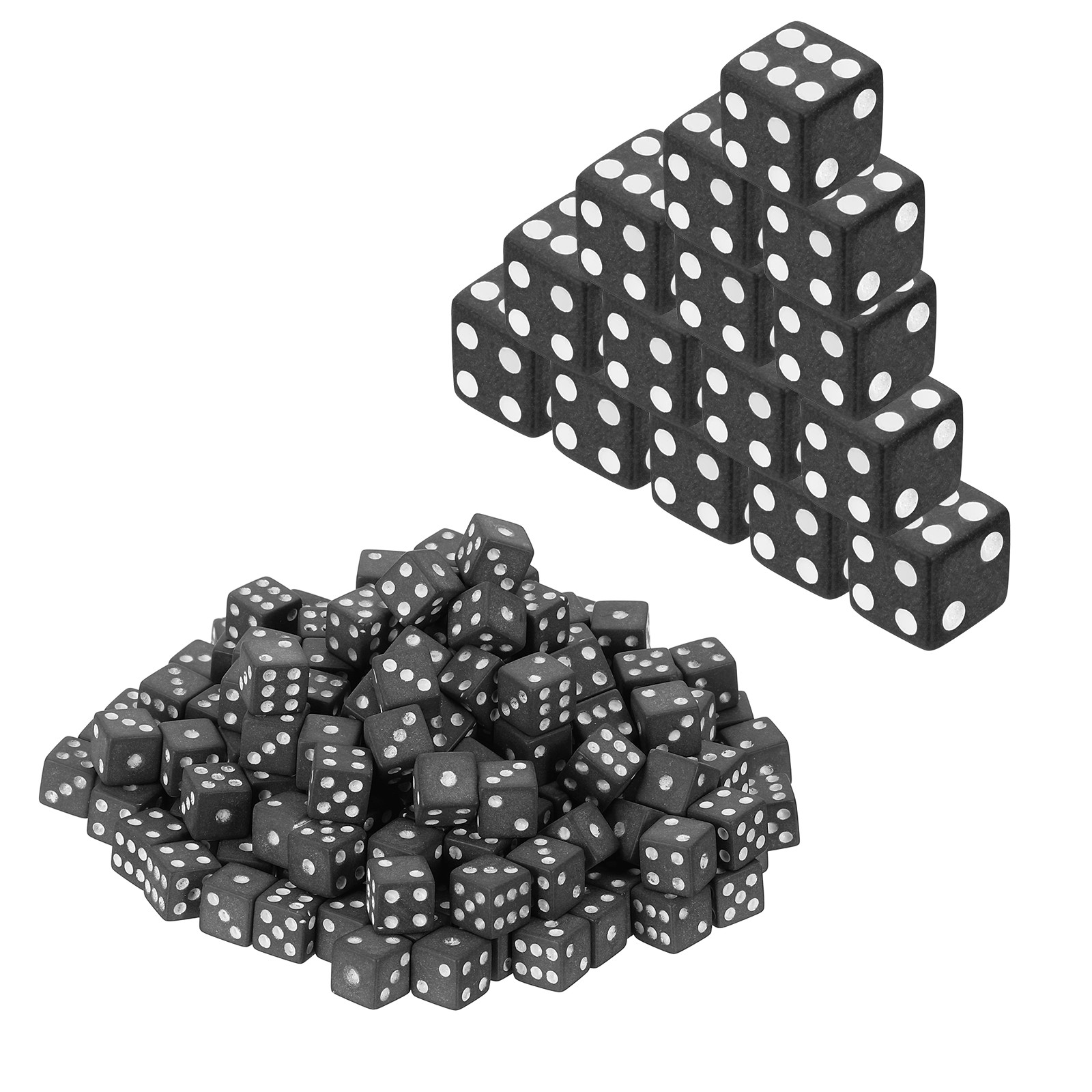200Pcs Mini Acrylic Polyhedral Dice 5mm 6 Sided Square Corner Dice, Black