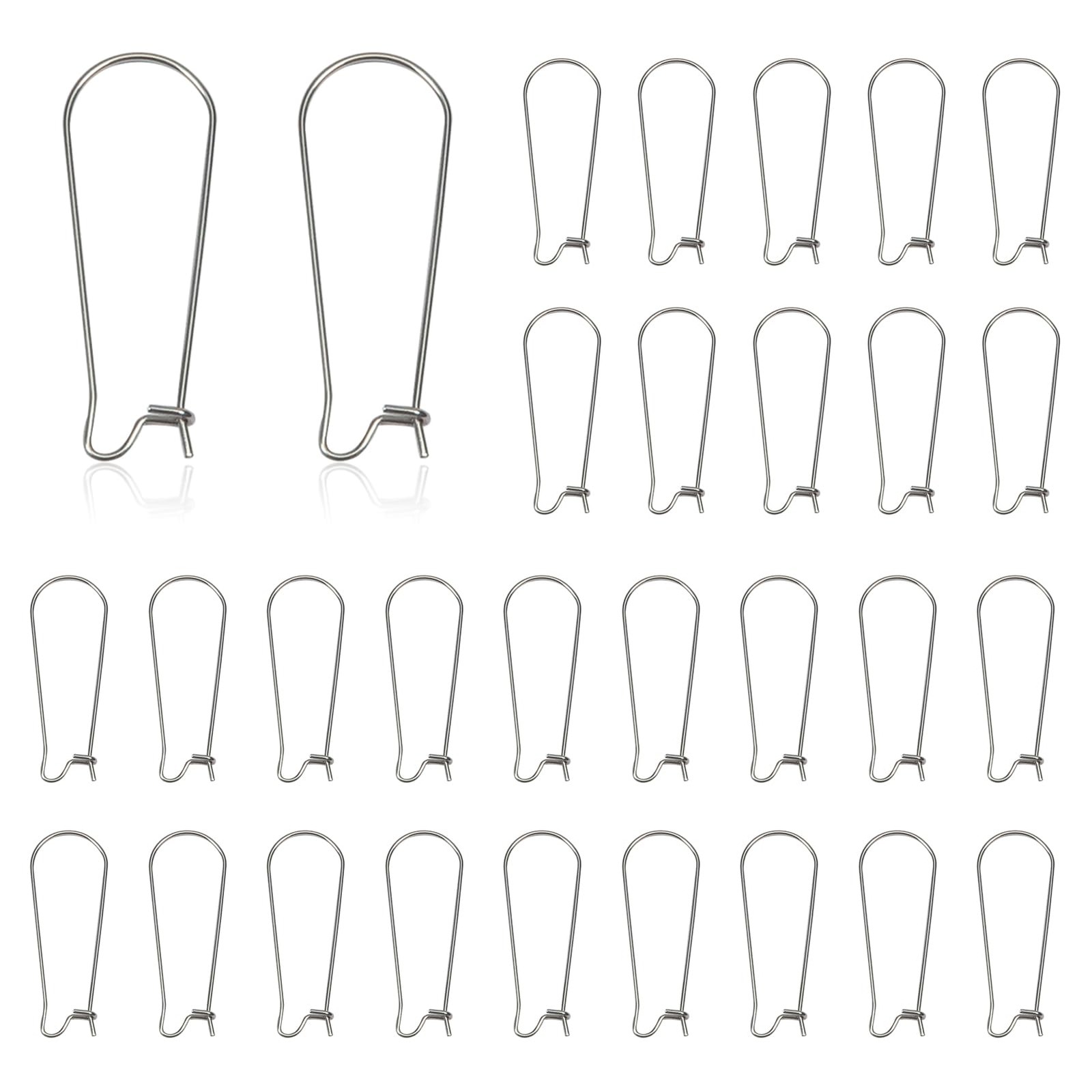 TOAOB 100pcs Earring Hooks Stainless Steel Kidney Ear Wires Interchangeable