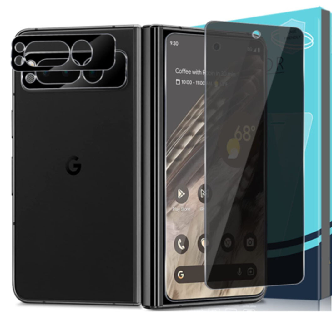 For Google Pixel Fold Privacy Tempered Glass Front Screen Protector/Camera Lens