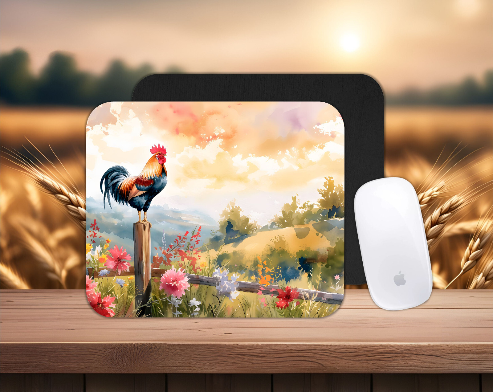 Chicken themed neoprene PC/laptop Mouse Pad, CHOICE, FREE shipping, gifts, farm