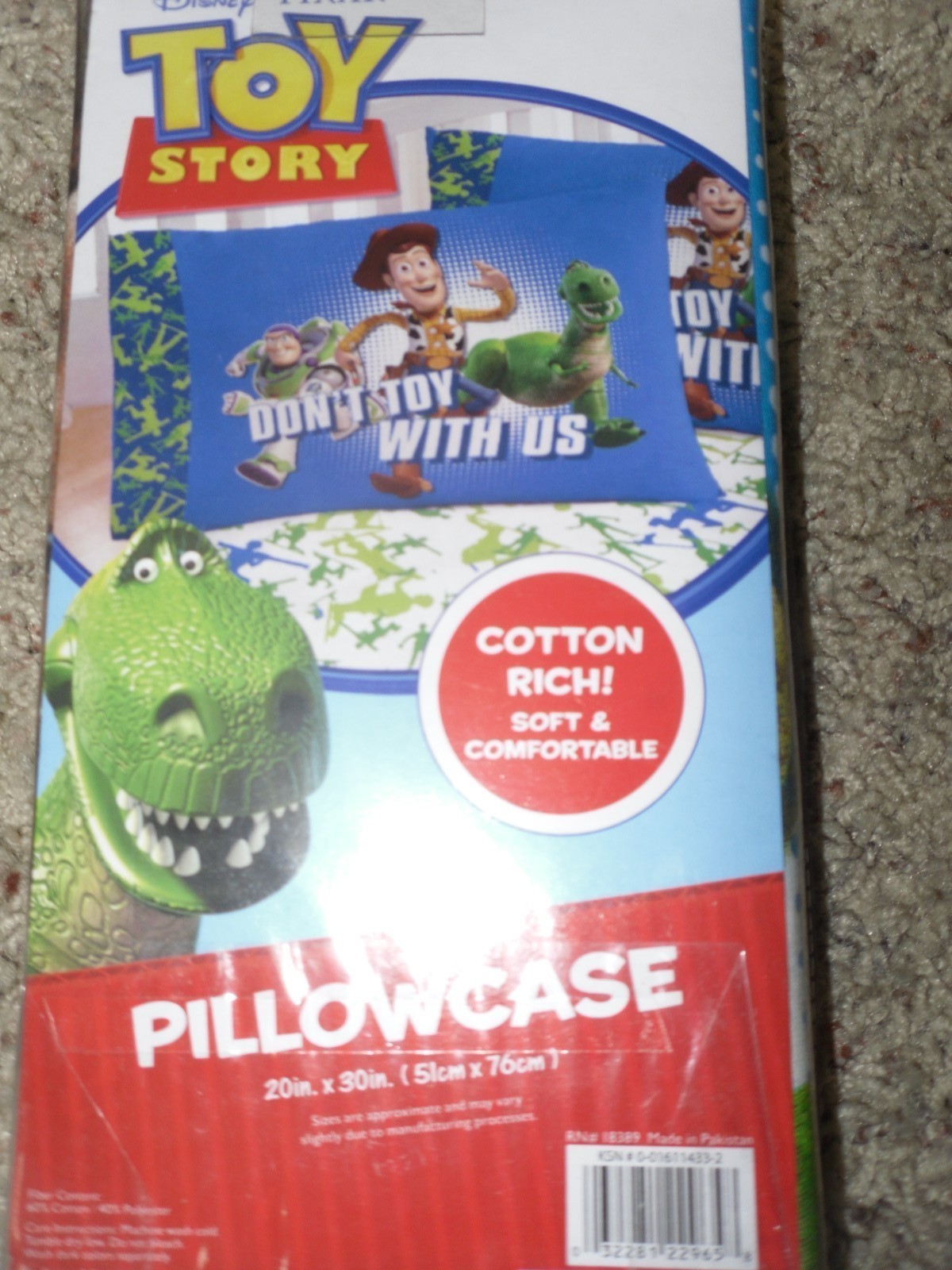 Disney, TOY STORY Reversible Pillowcase, Fit a Standard size pillow 20" x 26"