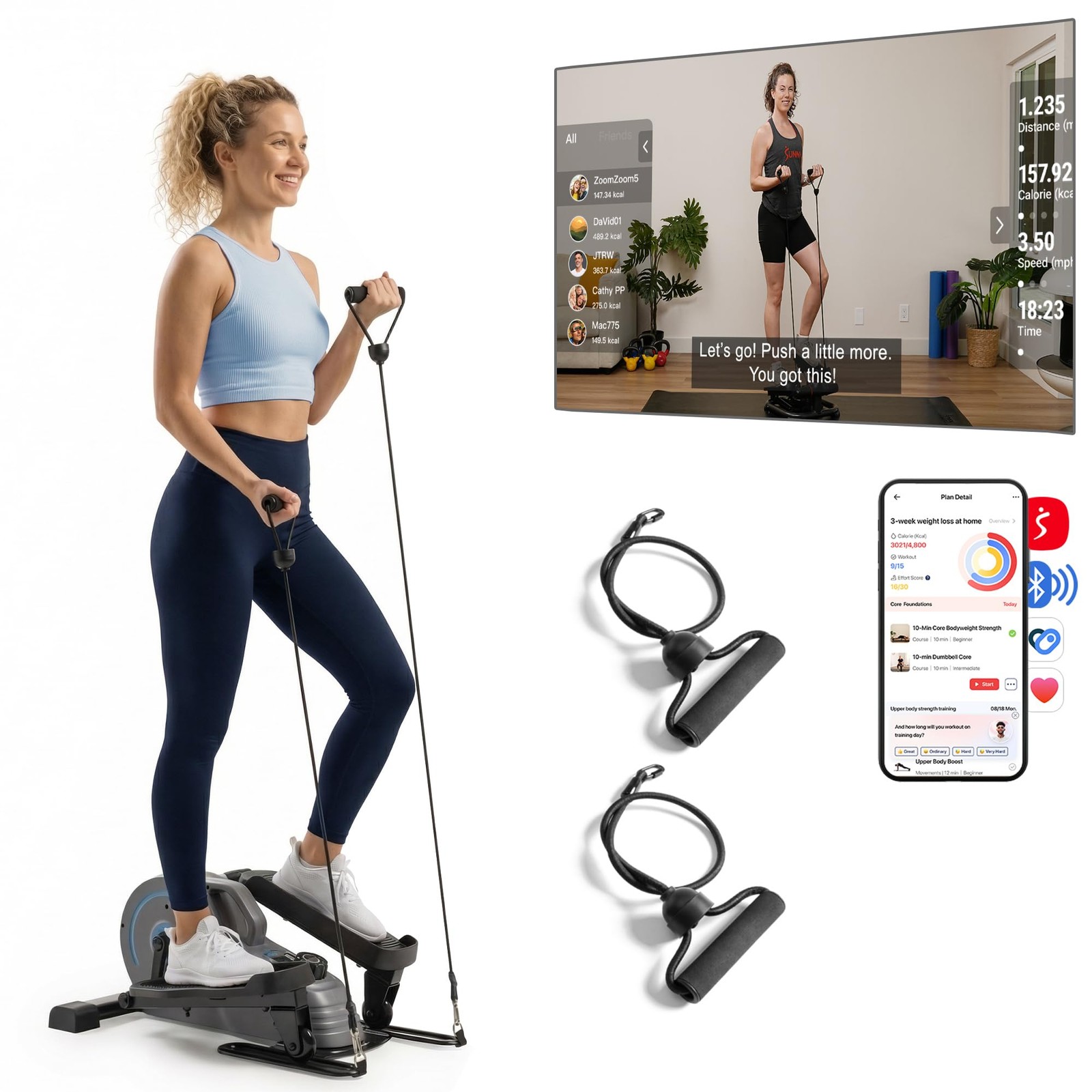 JLL Elliptical Exercise Machine, Compact Under Desk Pedal Exerciser & Trainer...