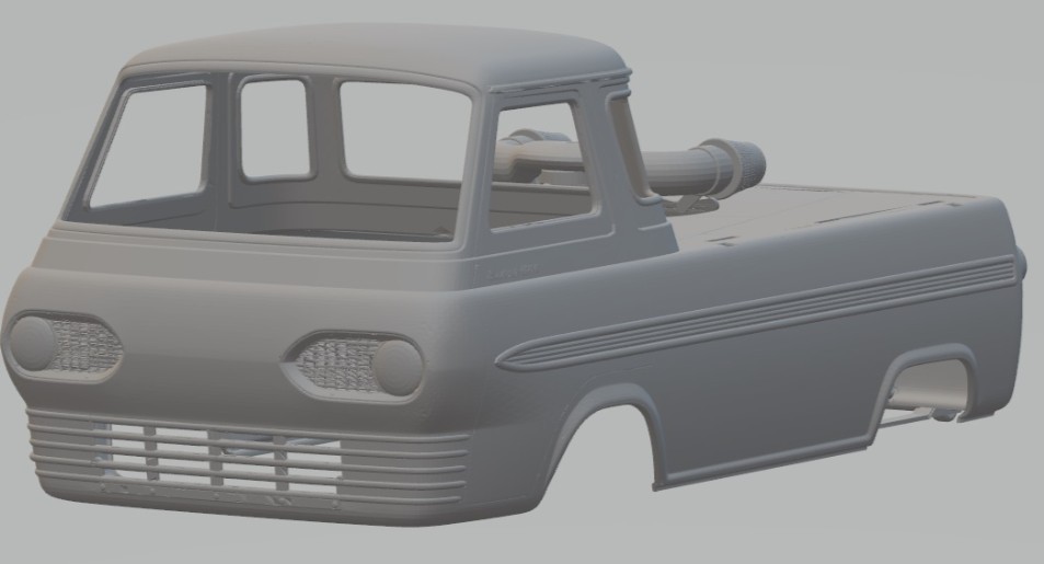 Resin 3D Printed 1/24 - 1/64 Scale Ford Econoline 1965 Drag Race Body