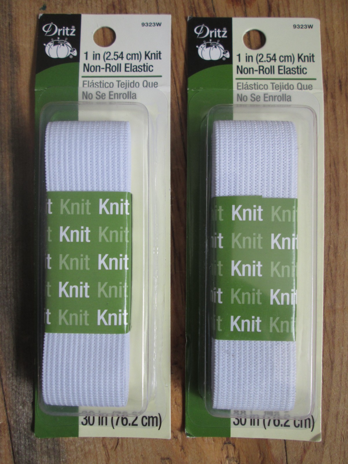 NEW Dritz Knit Non-Roll Elastic 1X30 White 1" x 30 in. 9323W Pack of 2