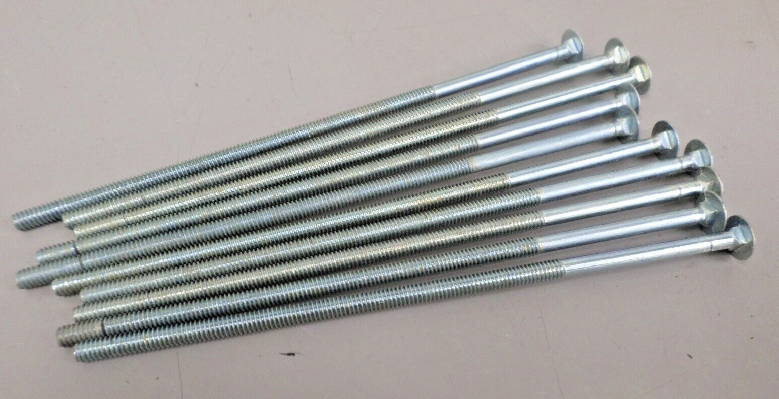 10 Pack of  1/4-20 x 8  Zinc Coated Steel Square Neck Carriage Bolts