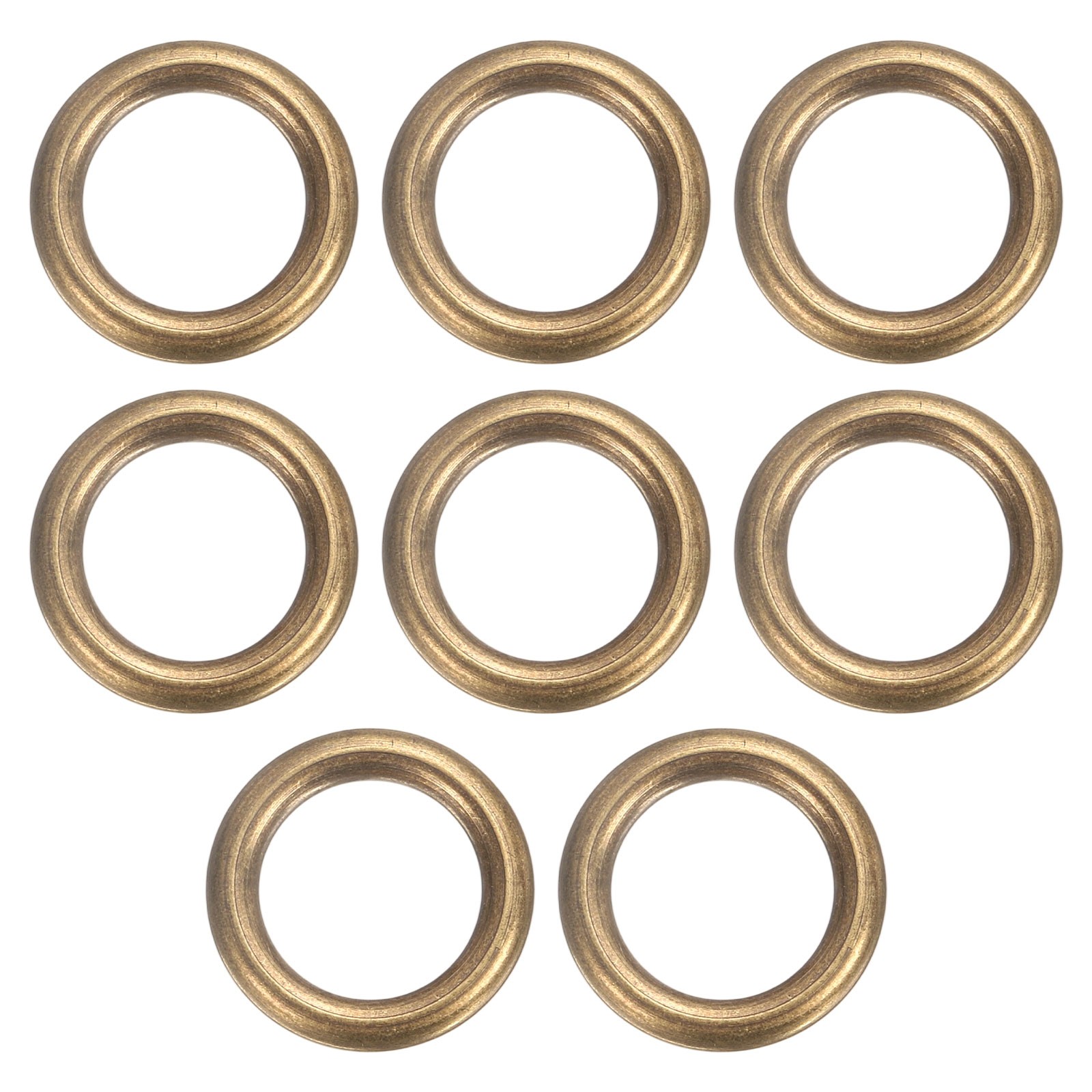 8Pcs H59 Brass O Ring 0.79" OD 0.55"T Seamless Welded Circle Loop Bronze