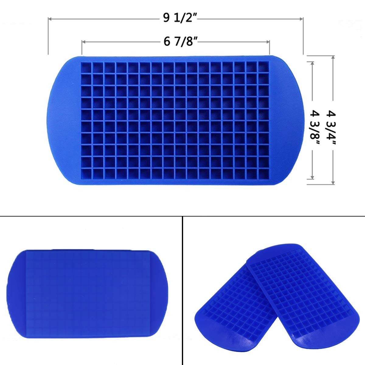 LeeYean Silicone Mini Ice Cube Trays 2 Pack, 160 ice cube trays, Blue