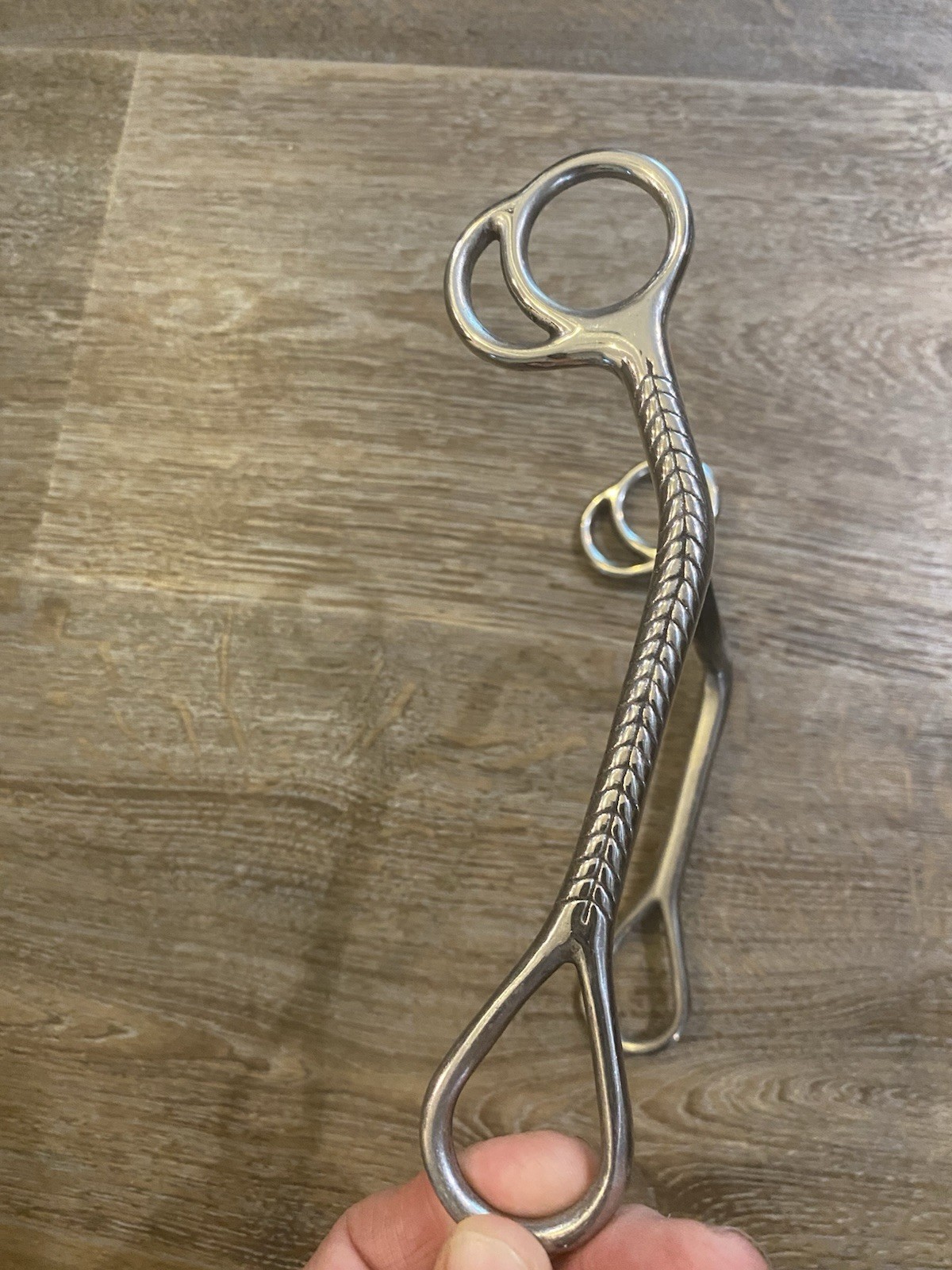 Silver Engraved Straight Bit With Sweet Iron Mouth