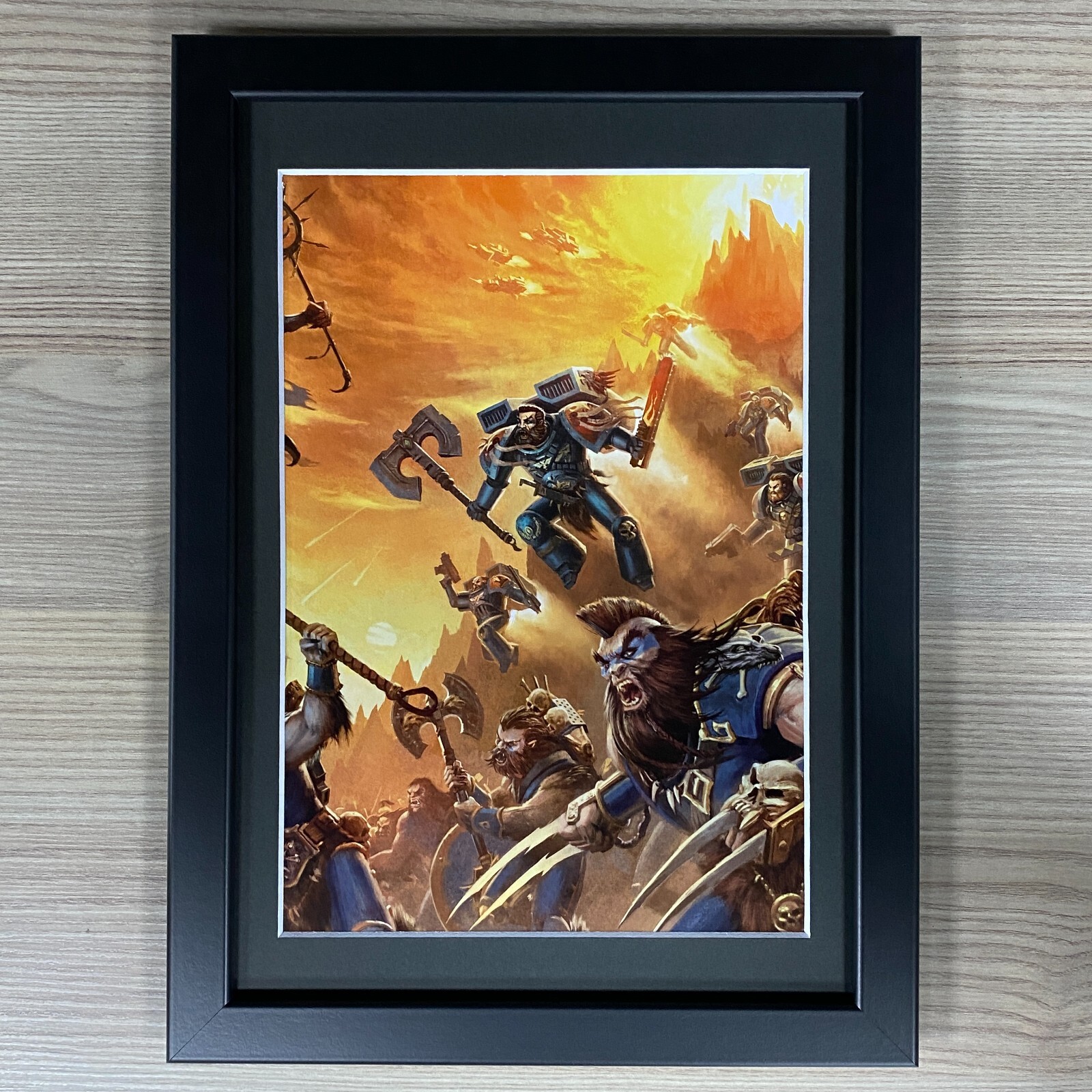 SPACE WOLVES FRAMED ART WULFEN SKY CLAWS SPACE MARINES WARHAMMER 40,000 40K